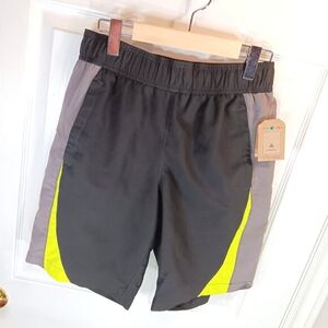 NWT Firefly Swim Shorts Bermuda Trunks Black Gray Yellow Men's Size S
